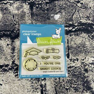 Lawn Fawn Smart Cookie Clear Stamp Set LF1175 School Graduations Clock Glasses
